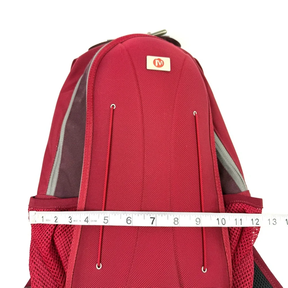 Merrell‎ Backpack Dark Red Canvas Hard Shell Hiking Medium Unisex Outdoor